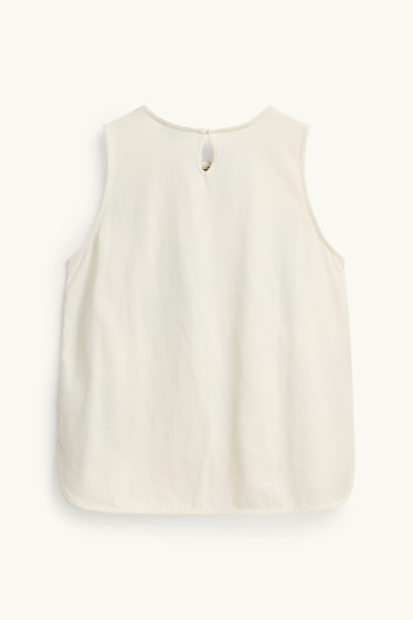 Damen - Top - gemustert - cremefarben