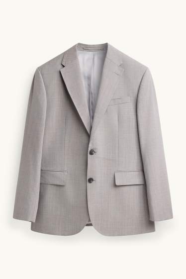 Bărbați - Sacou modular din lână - regular fit - gri