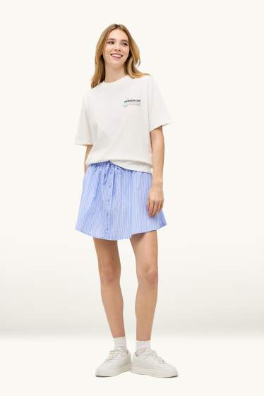 Donna - Gonna - a righe - azzurro