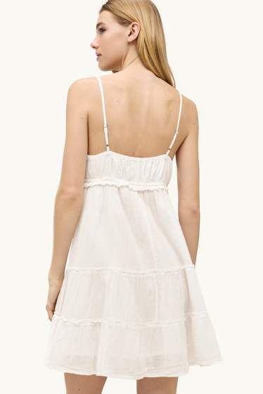 Damen - Empirekleid - weiß