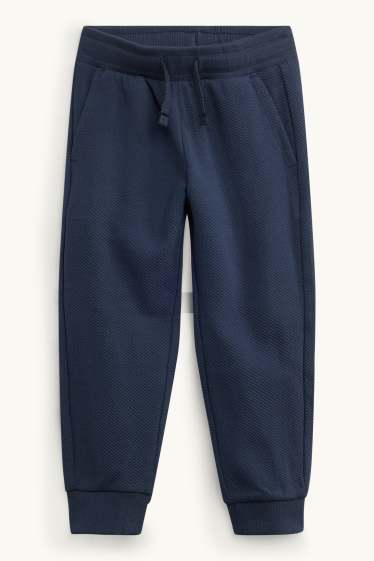 Kinderen: jongens - Joggingbroek - met structuur - donkerblauw