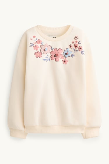 Nena - Flors - conjunt - dessuadora i faldilla texana - 2 peces - blau/crema