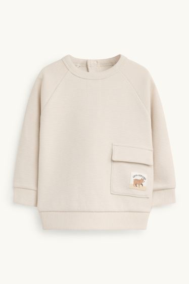Baby Boys - Little bear - baby outfit - ribbed - 2 piece - beige