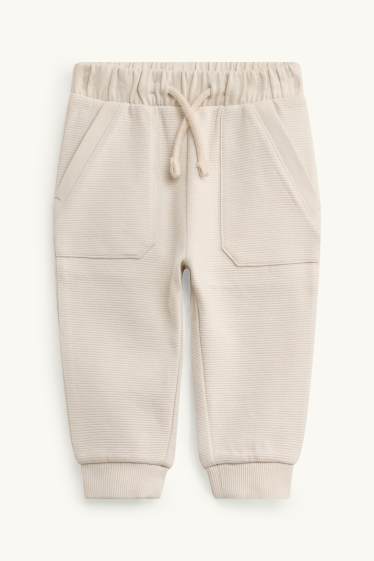 Baby Boys - Little bear - baby outfit - ribbed - 2 piece - beige