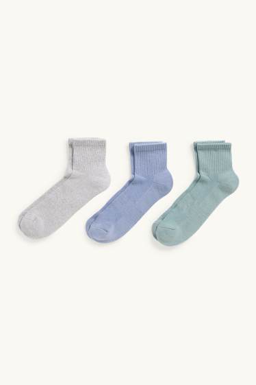 Damen - Multipack 3er - Socken - hellgrau