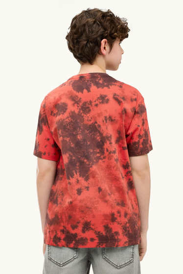 Copii - Băieți - Tricou cu mânecă scurtă - cu model - negru / roșu