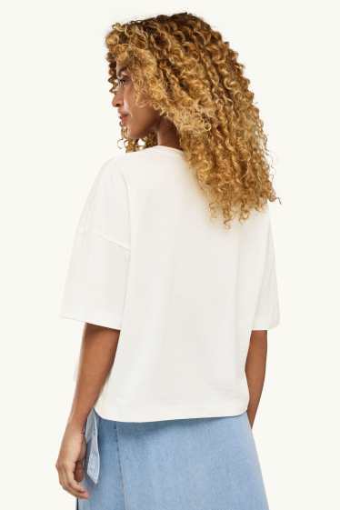 Dames - T-shirt - oversized - wit