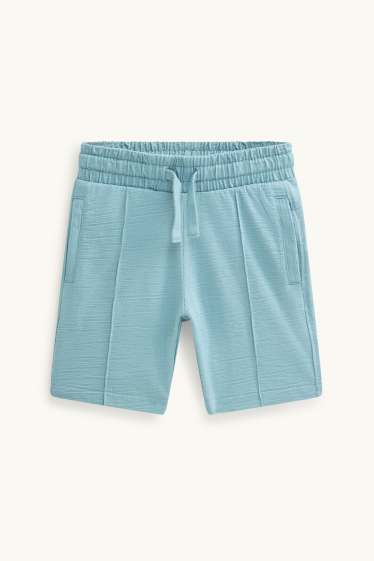 Kinder Buben - Palme - Set - Hemd und Shorts - 2 teilig - strukturiert - weiß