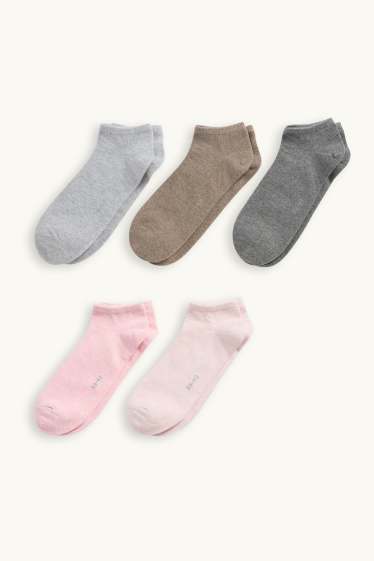 Damen - Multipack 5er - Sneakersocken - rosa