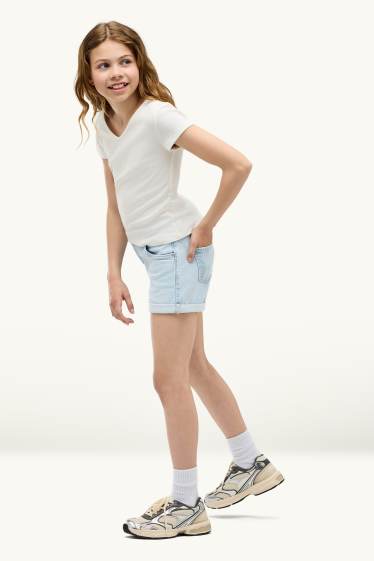 Kinder Mädchen - Jeans-Shorts - helljeansblau