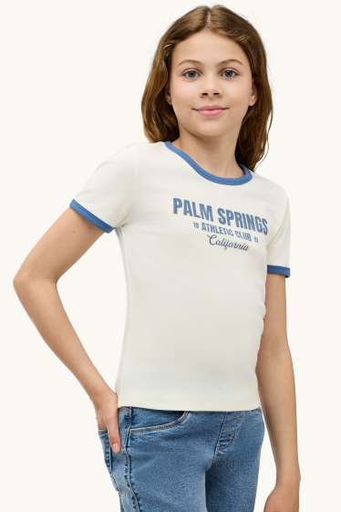 Kinder Mädchen - Palm Springs - Kurzarmshirt - weiß