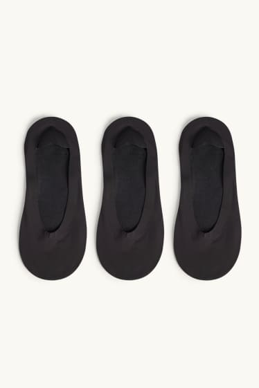 Donna - Confezione da 3 - calze salvapiede - nero