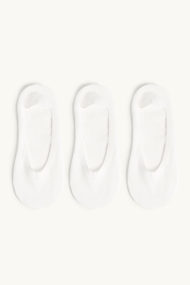 Femmes - Lot de 3 paires - chaussinettes - blanc