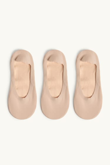 Damen - Multipack 3er - Füßlinge - beige