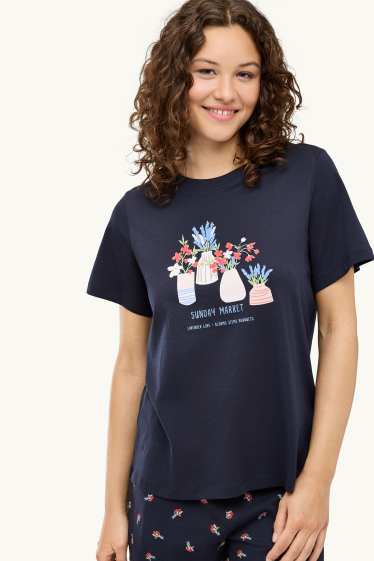 Femmes - Pyjashort - bleu foncé
