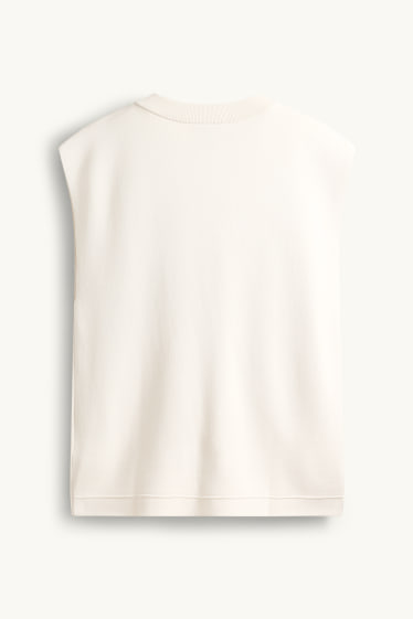 Dames - Gebreid gilet - crème wit