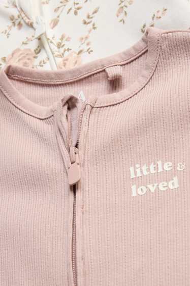 Bebés niñas - Pack de 2 - florecitas - pijamas para bebé - blanco / rosa