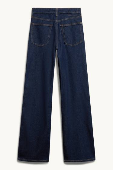 Damen - Wide Leg Jeans - High Waist - dunkeljeansblau