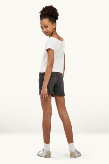 Kinderen: meisjes - Jeansshort - zwart
