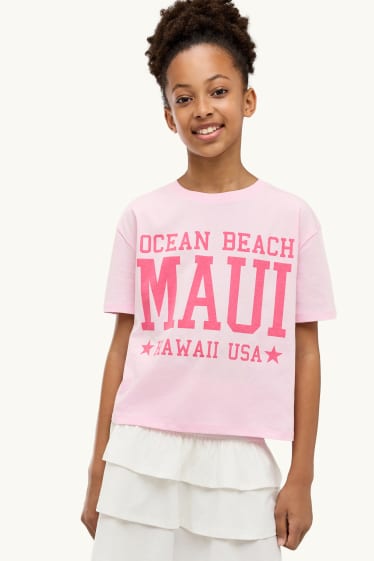 Nena - Paquet de 2 - Hawaii - samarreta de mànigues curtes - de ratlles - rosa/beix