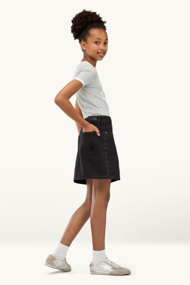 Kinder Mädchen - Jeansrock - dunkeljeansgrau