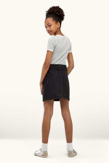 Kinder Mädchen - Jeansrock - dunkeljeansgrau