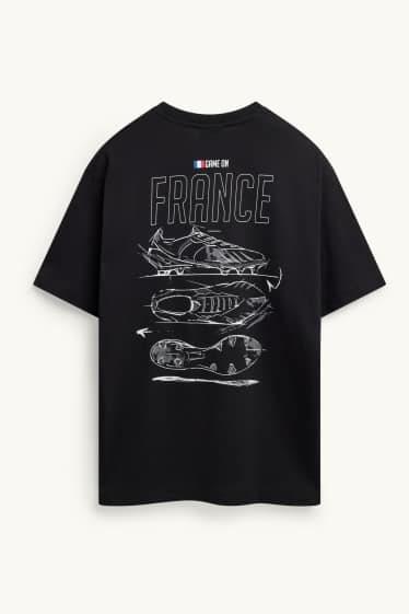 Herren - T-Shirt - Frankreich - Relaxed Fit - schwarz
