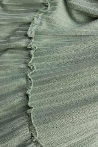 Damen - A Linien Kleid - gerippt - hellgrün