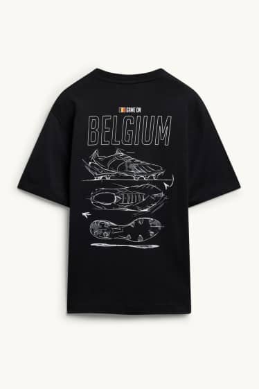 Herren - T-Shirt - Belgien - Relaxed Fit - schwarz