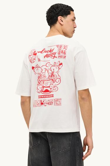 Hombre - Camiseta - extragrande - Mickey Mouse - blanco