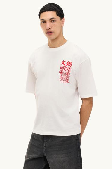Hombre - Camiseta - extragrande - Mickey Mouse - blanco