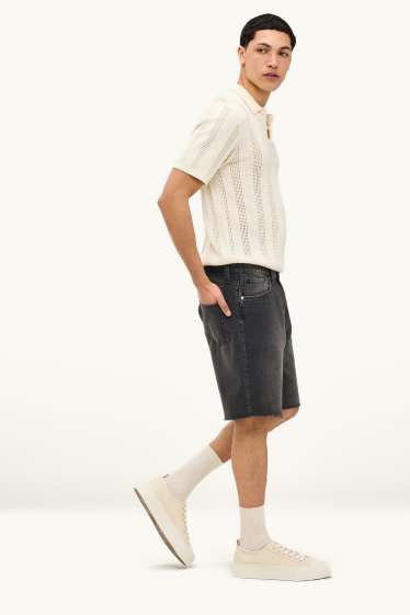 Herren - Jeans-Bermudas - schwarz