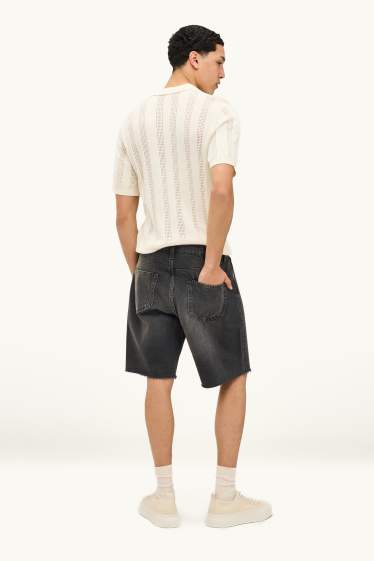 Herren - Jeans-Bermudas - schwarz