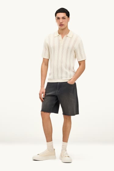 Herren - Jeans-Bermudas - schwarz