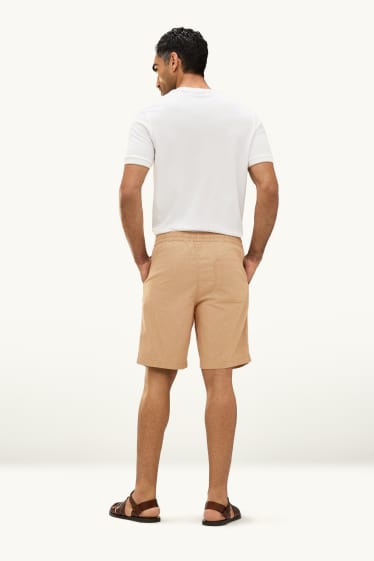 Uomo - Shorts - misto lino - marrone chiaro