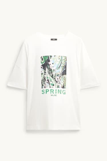 Women - T-shirt - relaxed fit - white