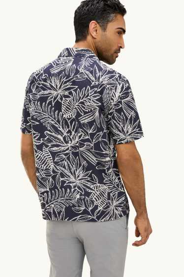 Hommes - Chemise - regular fit - col à revers - à motif - bleu foncé