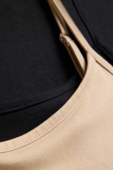 Damen - Multipack 2er - Top - schwarz / beige