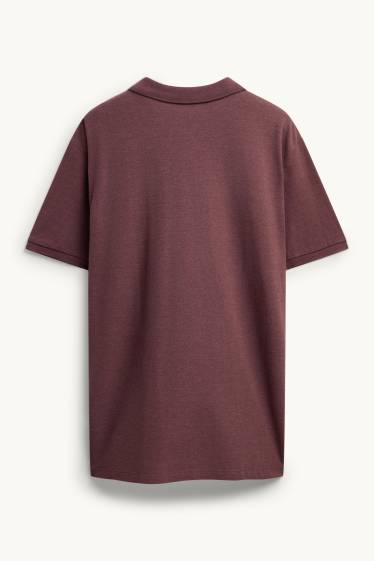 Heren - Poloshirt - regular fit - donkerrood