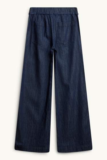 Femmes - Wide leg jean - mid waist - jean bleu foncé