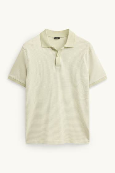 Herren - Poloshirt - Regular Fit - strukturiert - hellgelb