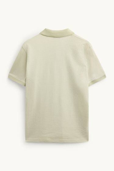 Herren - Poloshirt - Regular Fit - strukturiert - hellgelb