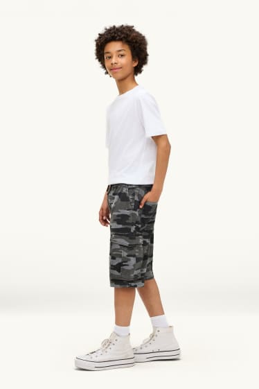 Kinderen: jongens - Cargobermuda - met patroon - camouflage