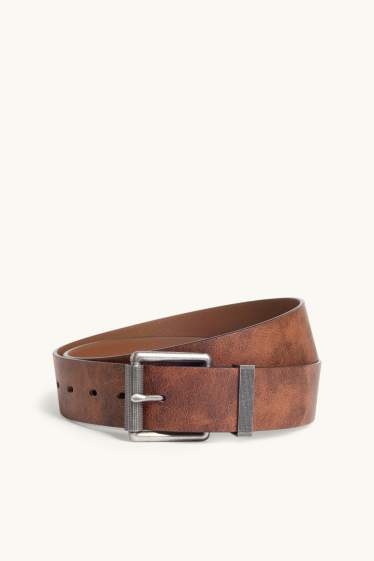 Uomo - Cintura - similpelle - marrone chiaro