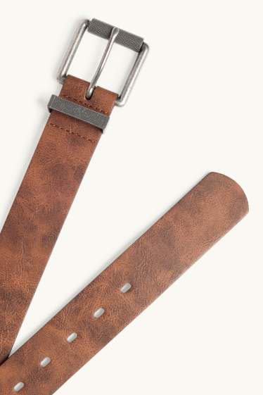 Uomo - Cintura - similpelle - marrone chiaro