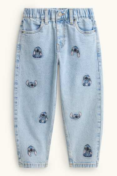 Kinderen: meisjes - Lilo & Stitch - relaxed jeans - jeanslichtblauw