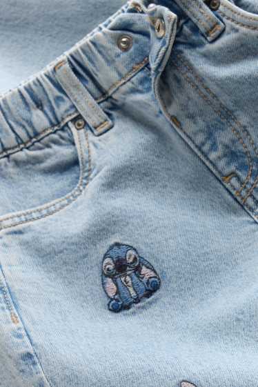 Kinderen: meisjes - Lilo & Stitch - relaxed jeans - jeanslichtblauw