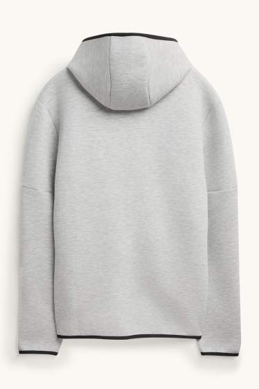 Herren - Sweatjacke mit Kapuze - grau-melange