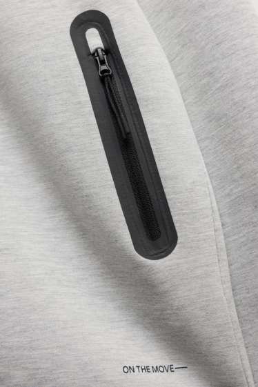Herren - Sweatjacke mit Kapuze - grau-melange