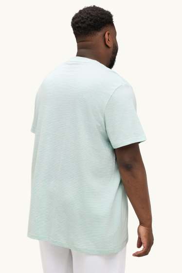 Bărbați - Tricou - regular fit - cu dungi - verde mentă